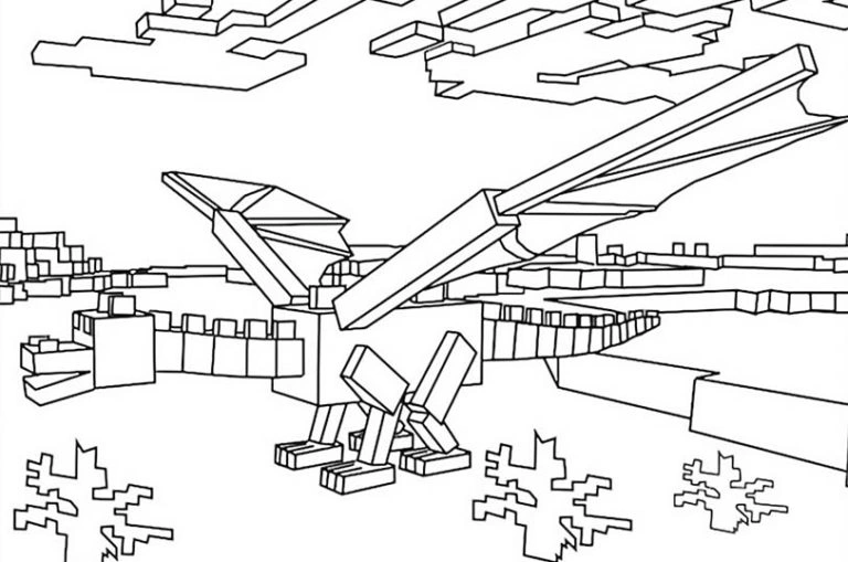 Kolorowanka duży smok minecraft